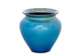Early Steuben Blue Aurene Miniature Vase, #2646