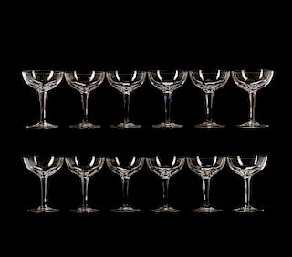 12 Baccarat "Genova" Crystal Champagne Coupes