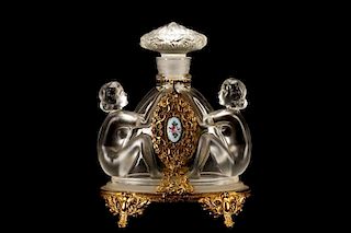 1930s Czech Crystal Figural Perfume Bottle