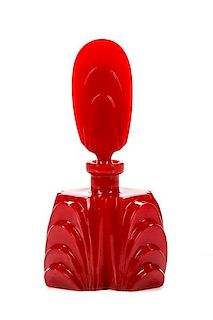 Style of Pesnicak Red Art Deco Perfume Bottle