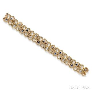18kt Gold, Sapphire, and Diamond Bracelet