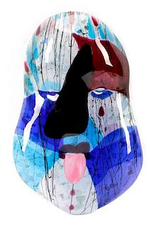 Jamille Haddad, "Mask", Art Glass Sculpture