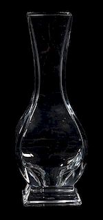 * A Baccarat Glass Vase Height 9 7/8 inches.
