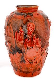 Villeroy & Boch Orange Flambe Vase