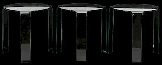 Set of Three FIAM Modern Glass Stacking Tables