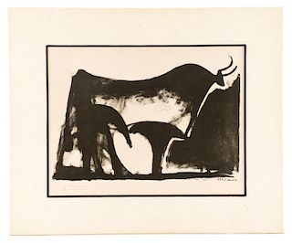 After Picasso, "Le Taureau Noir", Lithograph