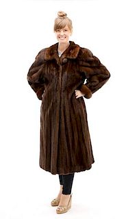 Ladies Mahogany Mink Full Length Fur Coat