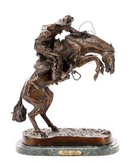 After Frederic Remington, "Wooly Chaps", Bronze