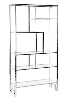 Chrome & Glass Etagere Attributed to Milo Baughman