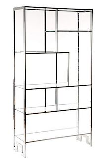 Chrome & Glass Etagere Attributed to Milo Baughman