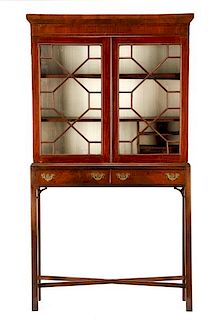 American Mahogany Chippendale Cabinet on Stand