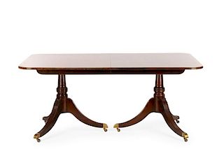 Baker Mahogany Double Pedestal Dining Table