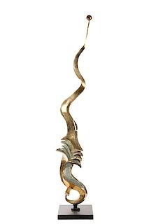 Monyo "Untitled (Spiraling Form)" Bronze