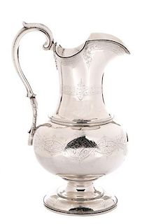 19th C. American Coin Silver Water Pitcher