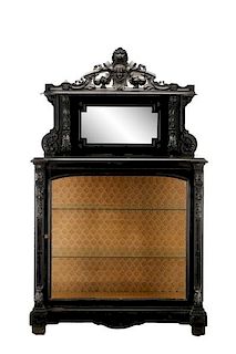 Rococo Revival Style Carved & Ebonized Etagere