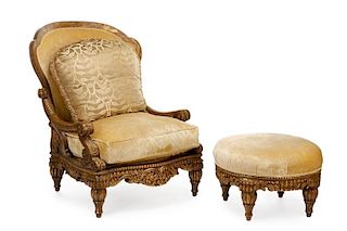 Erwin Lambeth Oversized Armchair & Ottoman