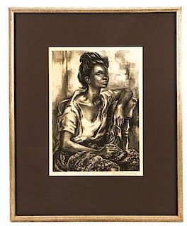 Marion Greenwood, "Mississippi Girl", Lithograph