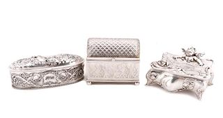 Three 19th/20th C. American Silver Plated Boxes
