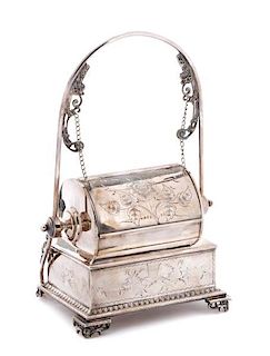 Wilcox Silver 2-Compartment Jewelry Casket, 19th C