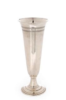 Tiffany Sterling Trumpet Vase, NY Athletic Club