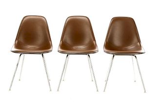 Set of 3 Eames for Herman Miller DSX Shell Chairs