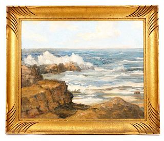 Charles E. Buckler "Rocky Shore" Oil on Canvas