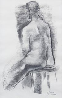 * Edward Boccia, (American, b. 1921), Untitled, 1972 (Female nude figure study)