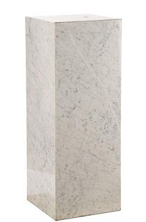 Large Modern White Marble Display Pedestal