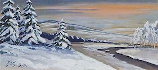 Julian Falat, (Austrian, 1853-1929), Winter Landscape (Bystra)