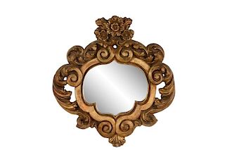 Carved and Giltwood Acanthine Wall Mirror