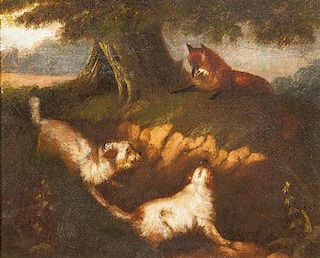 George Smith Armfield, (British, 1809-1893), The Fox and the Hounds