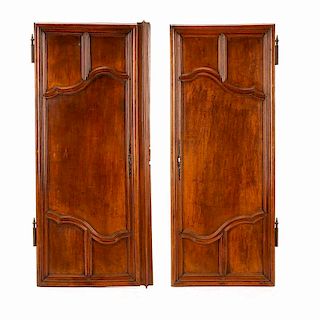 Pair, French Hand Carved Armoire Doors, 19 C.