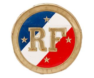 "Republic de France" Round Metal Medallion