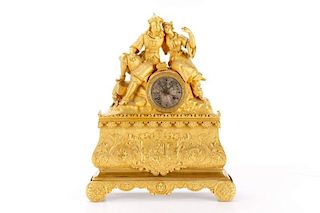 Japy Freres Gilt Metal Turquerie Mantle Clock