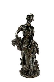 After Hippolyte Moreau, "Seated Figure" Bronze