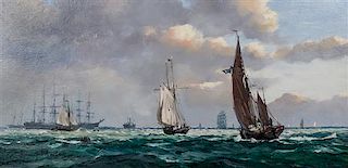 Barry Mason, (British, b. 1947), Ships at Sea