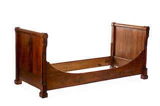 Carved Mahogany French Empire Day Bed, 19 C.