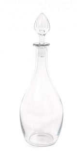 A Baccarat Glass Decanter, Height 12 3/8 x diameter 3 3/4 inches.