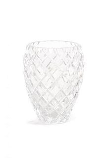 A Ceska Glass Vase, Height 6 x diameter 4 inches.