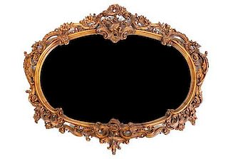 A Louis XV Style Walnut Mirror, Height 47 x width 57 inches.