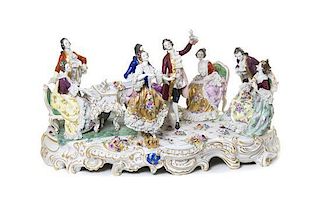A Continental Porcelain Figural Group, Width 29 inches.