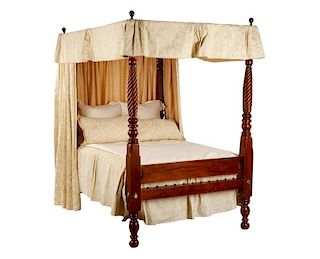 Chippendale Style Mahogany Four Poster Bed
