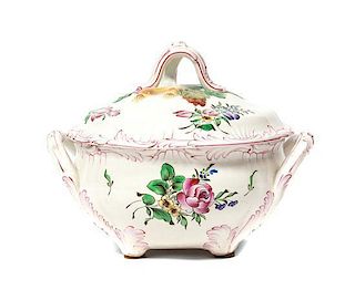 A French Faience Soup Tureen, Width 12 inches.
