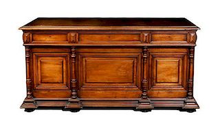 An English Style Walnut Desk, Height 31 x width 63 x depth 34 inches.
