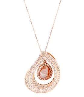 Ladies 18k Rose Gold & Blush Diamond Necklace