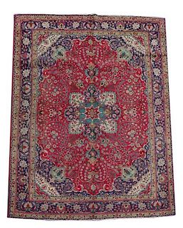 Hand Woven Persian Tabriz Rug 8' 10" x 12' 1"