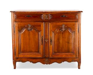 Carved French Provincial Walnut Buffet, 19th C.
