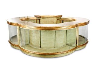 Large Green & Gold Scalloped Store Display Counter