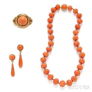 Group of Coral Jewelry