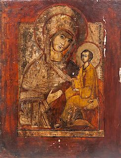 An Eastern European Icon, Height 12 1/4 x width 9 3/8 inches.